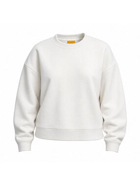 Yellow Label Co Cozyyy Crew (Cream 100% Cotton Crewneck Sweatshirt)